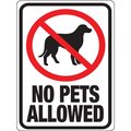 Hy-Ko No Pets Allowed Sign 8.5" x 12", 10PK A20616